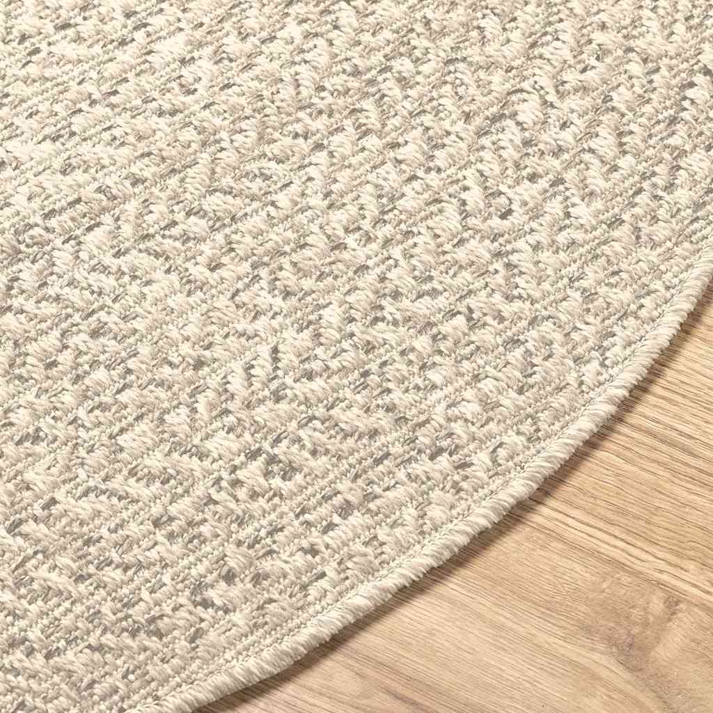 vidaXL Rug ZIZUR Cream Ø 200 cm Jute Look Indoor and Outdoor