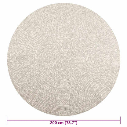 vidaXL Rug ZIZUR Cream Ø 200 cm Jute Look Indoor and Outdoor
