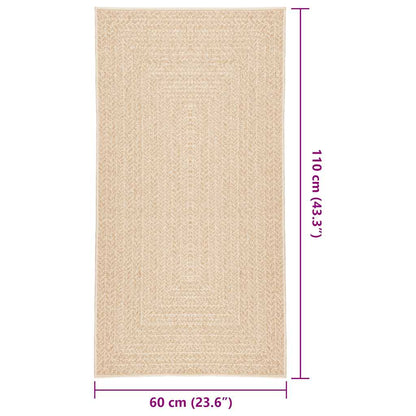 vidaXL Rug ZIZUR Beige 60x110 cm Jute Look Indoor and Outdoor
