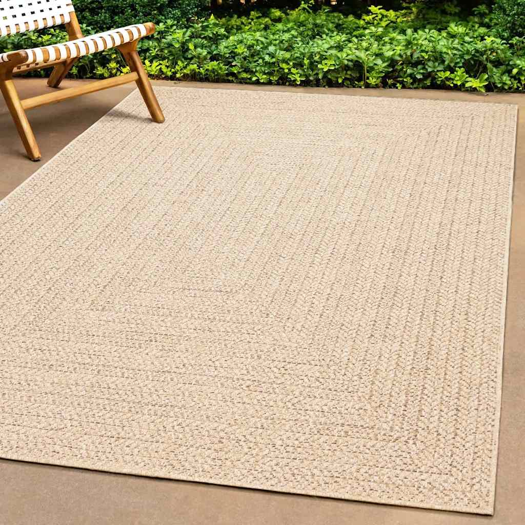 vidaXL Rug ZIZUR Beige 80x150 cm Jute Look Indoor and Outdoor