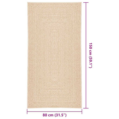 vidaXL Rug ZIZUR Beige 80x150 cm Jute Look Indoor and Outdoor