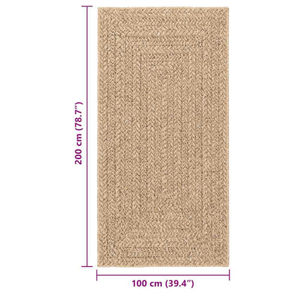 vidaXL Rug ZIZUR Beige 80x250 cm Jute Look Indoor and Outdoor