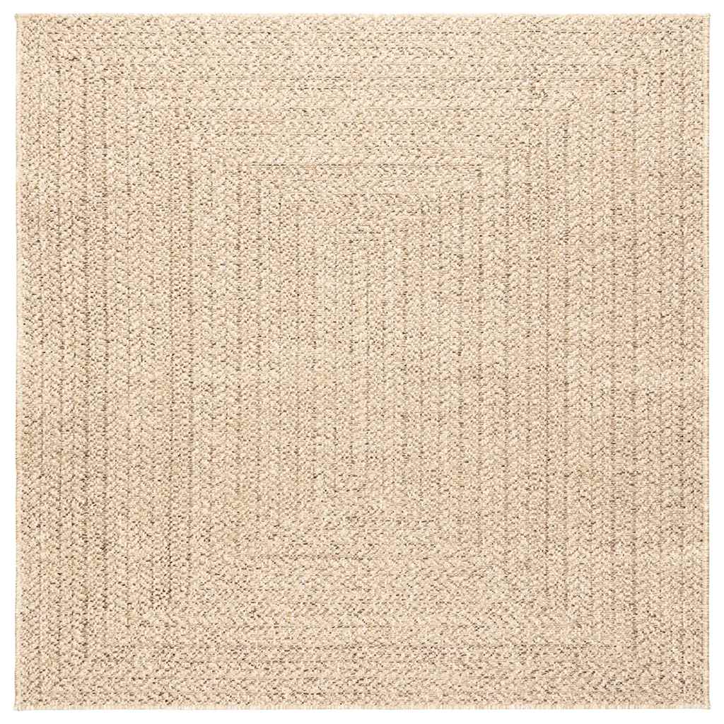 vidaXL Rug ZIZUR Beige 120x120 cm Jute Look Indoor and Outdoor
