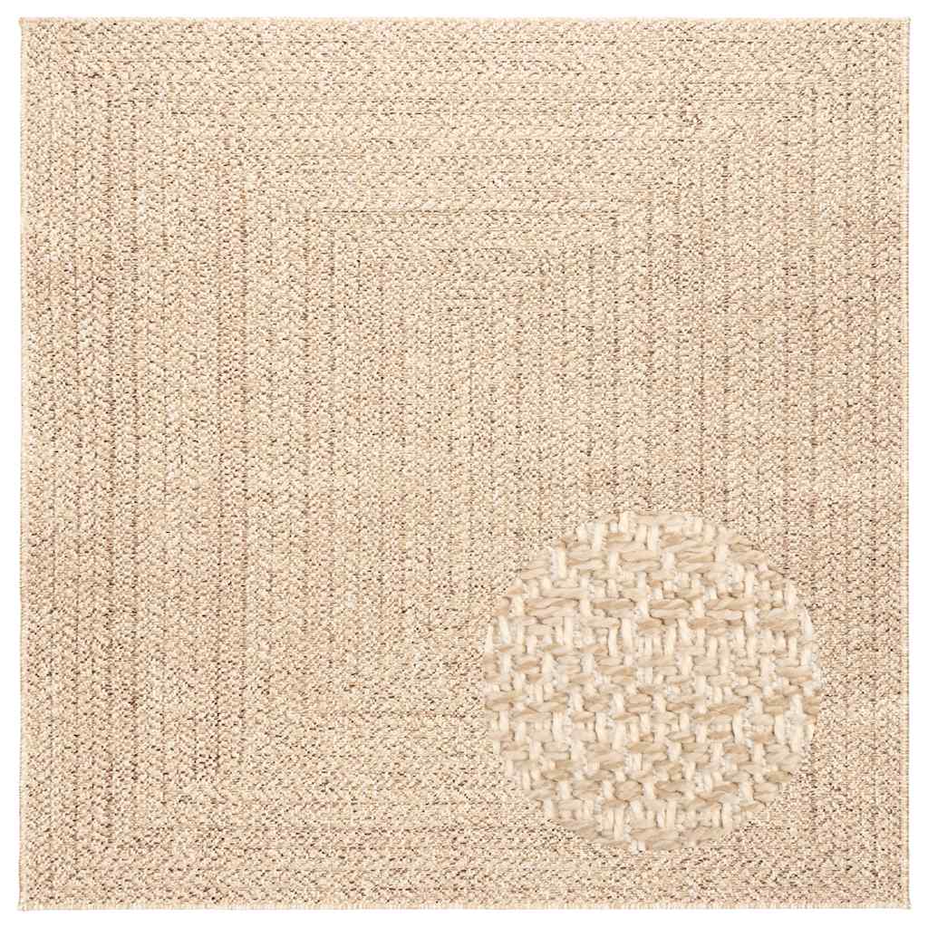 vidaXL Rug ZIZUR Beige 120x120 cm Jute Look Indoor and Outdoor