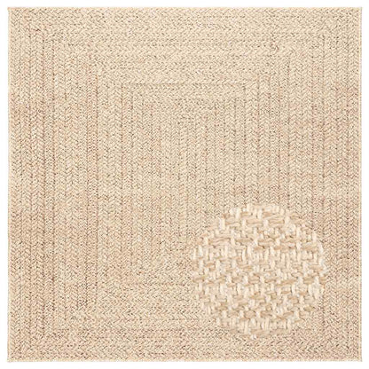 vidaXL Rug ZIZUR Beige 120x120 cm Jute Look Indoor and Outdoor