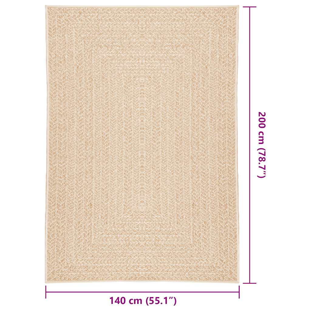 vidaXL Rug ZIZUR Beige 140x200 cm Jute Look Indoor and Outdoor