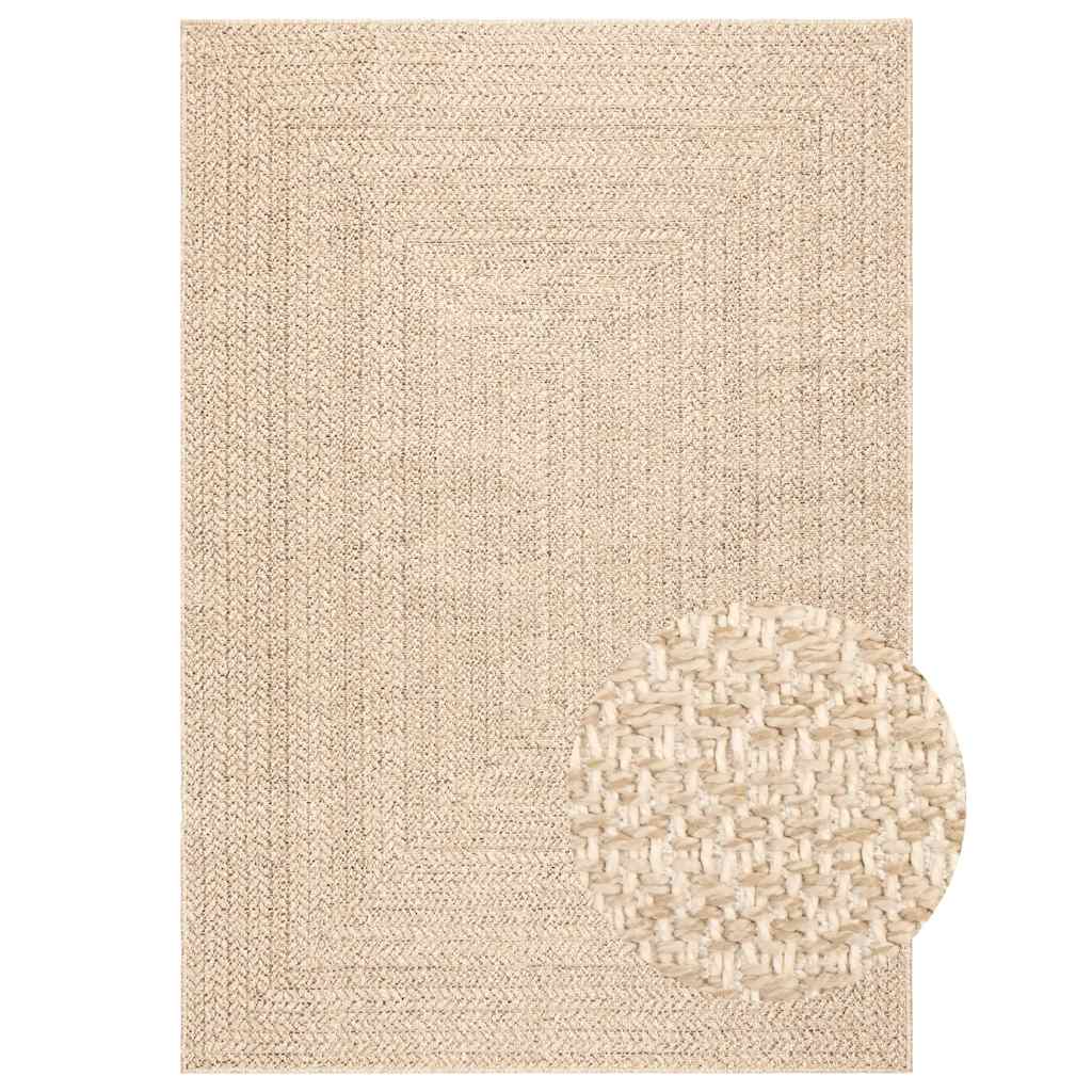 vidaXL Rug ZIZUR Beige 160x230 cm Jute Look Indoor and Outdoor