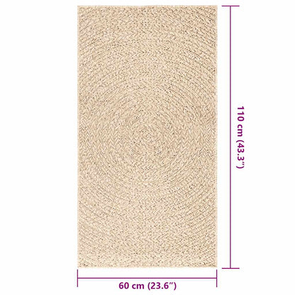 vidaXL Rug ZIZUR Beige 60x110 cm Jute Look Indoor and Outdoor