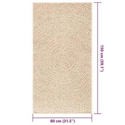 vidaXL Rug ZIZUR Beige 80x150 cm Jute Look Indoor and Outdoor