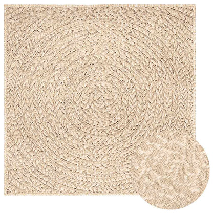 vidaXL Rug ZIZUR Beige 120x120 cm Jute Look Indoor and Outdoor