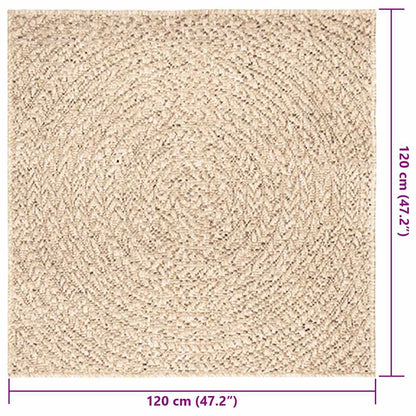 vidaXL Rug ZIZUR Beige 120x120 cm Jute Look Indoor and Outdoor