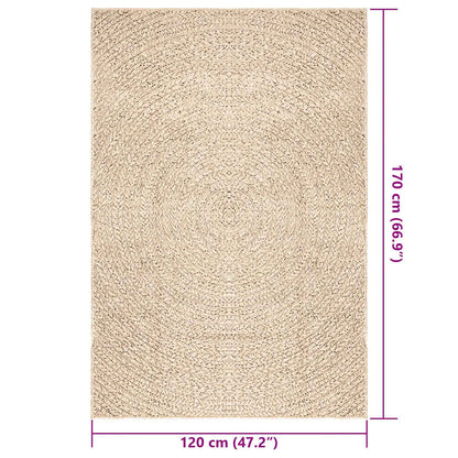 vidaXL Rug ZIZUR Beige 120x170 cm Jute Look Indoor and Outdoor