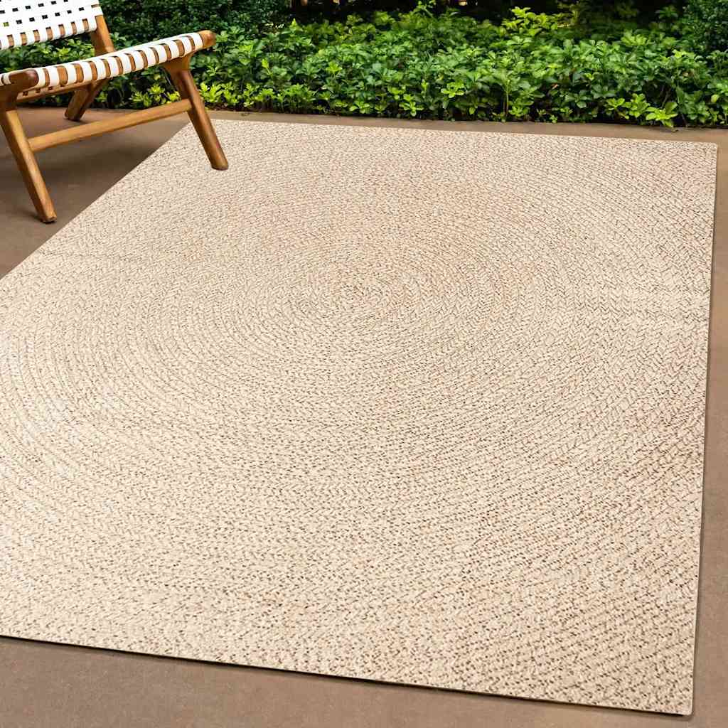 vidaXL Rug ZIZUR Beige 140x200 cm Jute Look Indoor and Outdoor