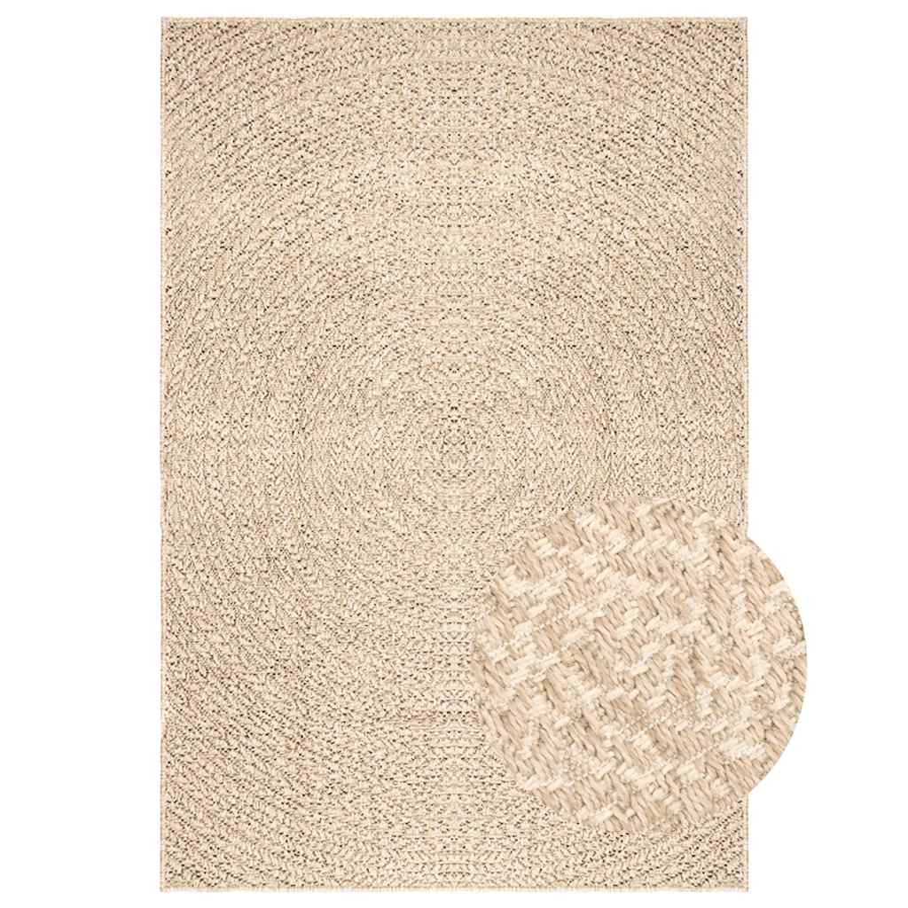 vidaXL Rug ZIZUR Beige 140x200 cm Jute Look Indoor and Outdoor