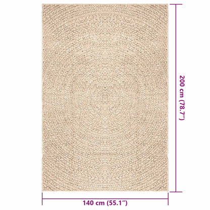 vidaXL Rug ZIZUR Beige 140x200 cm Jute Look Indoor and Outdoor