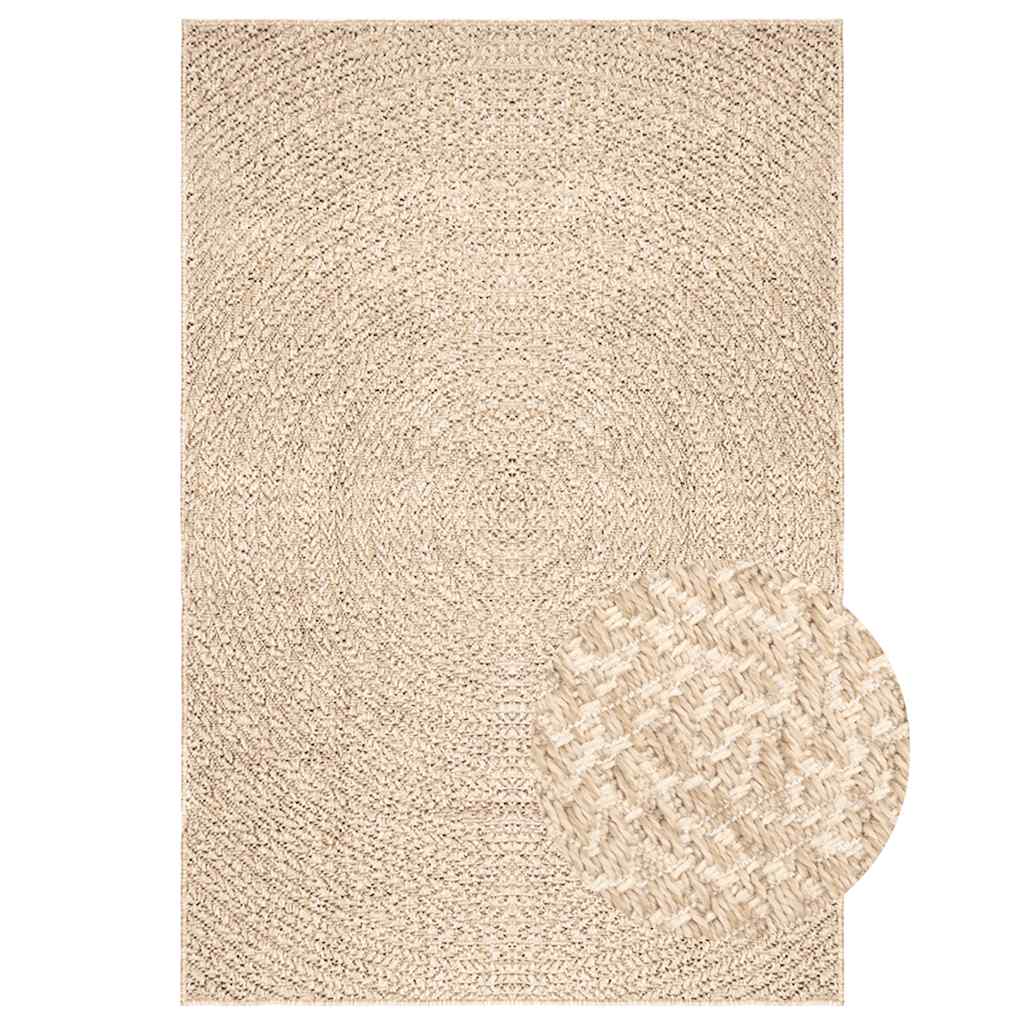 vidaXL Rug ZIZUR Beige 200x290 cm Jute Look Indoor and Outdoor