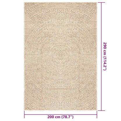 vidaXL Rug ZIZUR Beige 200x290 cm Jute Look Indoor and Outdoor