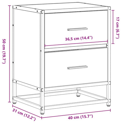 vidaXL Bedside Cabinet Sonoma Oak 40x31x50 cm Engineered Wood