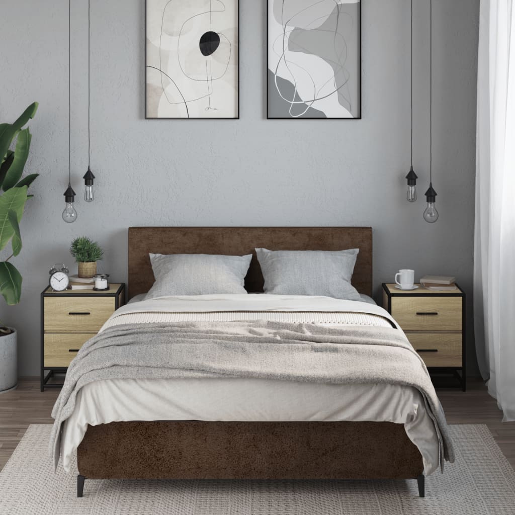 vidaXL Bedside Cabinets 2 pcs Sonoma Oak 40x31x50 cm Engineered Wood