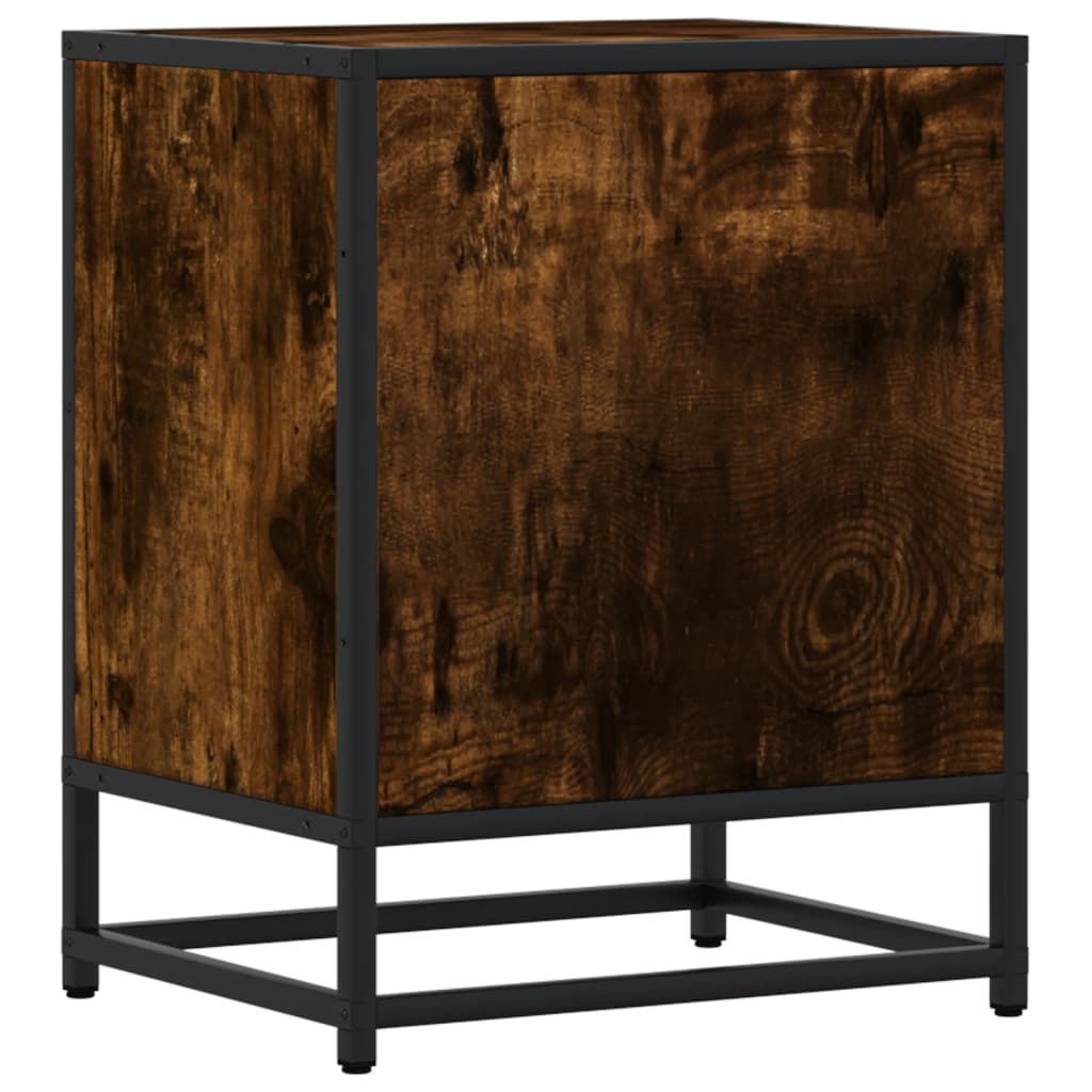 vidaXL Bedside Cabinet Smoked Oak 40x31x50 cm Engineered Wood