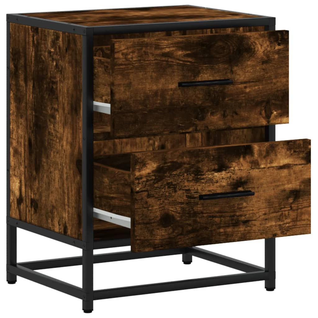 vidaXL Bedside Cabinets 2 pcs Smoked Oak 40x31x50 cm Engineered Wood