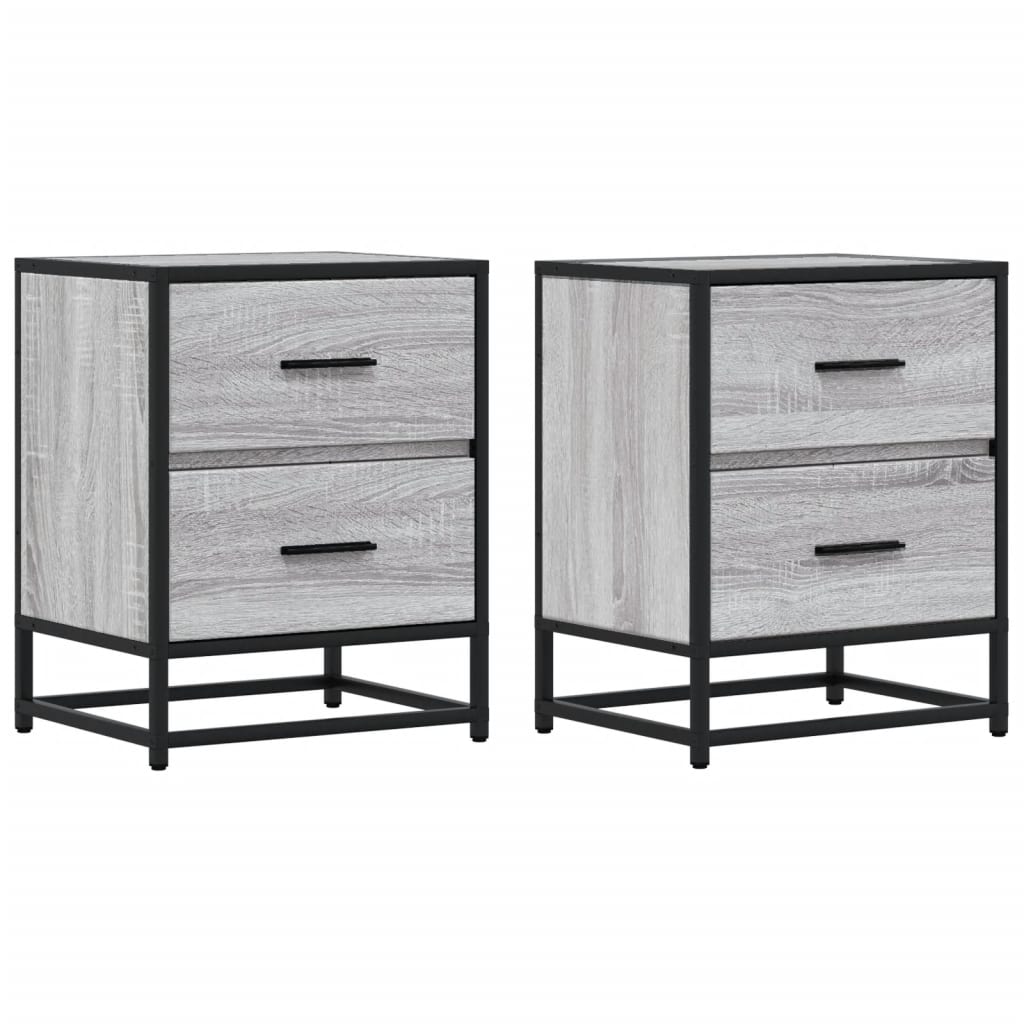 vidaXL Bedside Cabinets 2 pcs Grey Sonoma 40x31x50 cm Engineered Wood