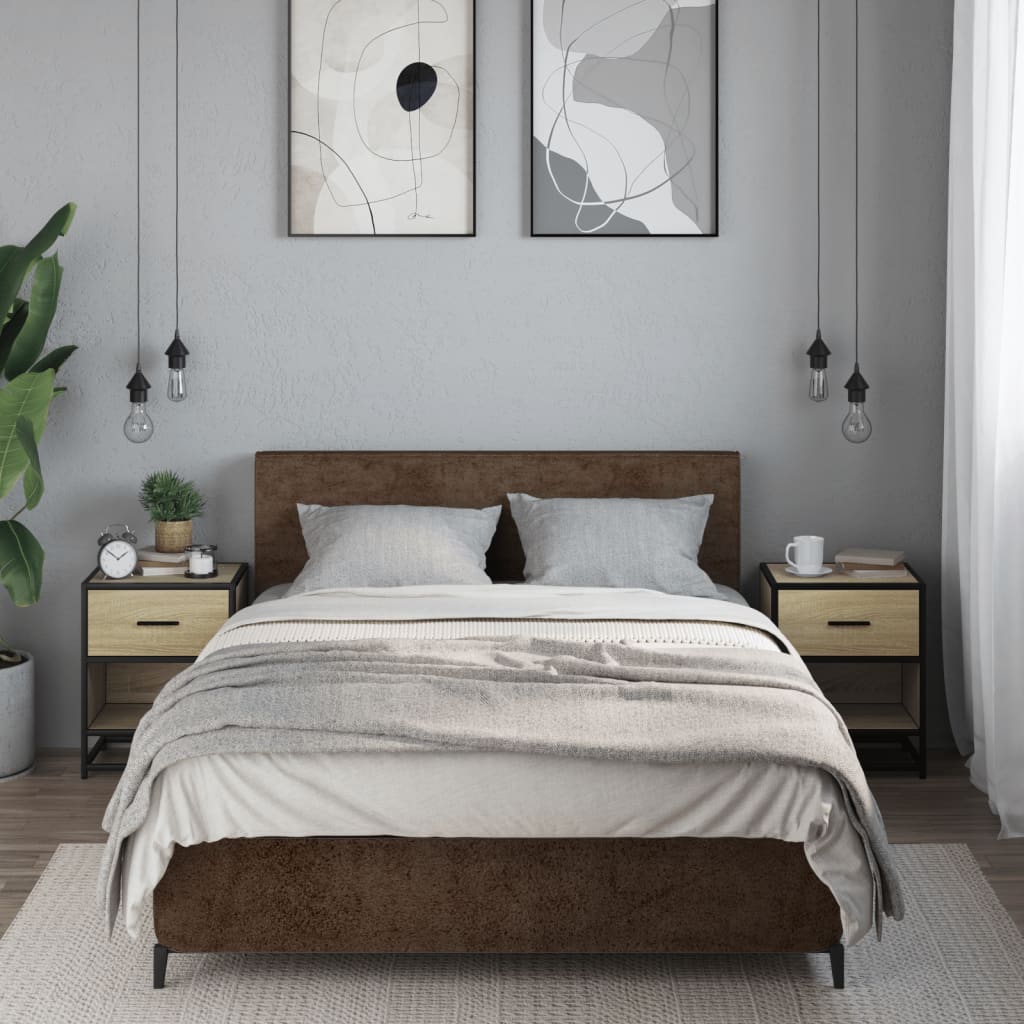 vidaXL Bedside Cabinets 2 pcs Sonoma Oak 40x31x50 cm Engineered Wood