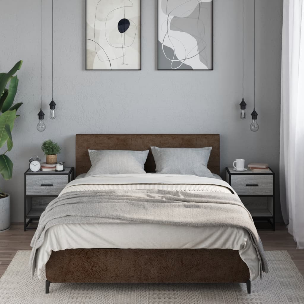 vidaXL Bedside Cabinets 2 pcs Grey Sonoma 40x31x50 cm Engineered Wood