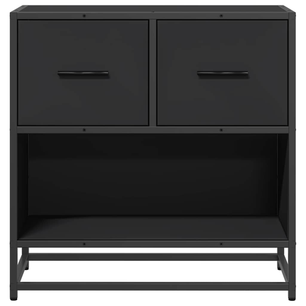vidaXL Bedside Cabinet Black 60x31x60 cm Engineered Wood and Metal