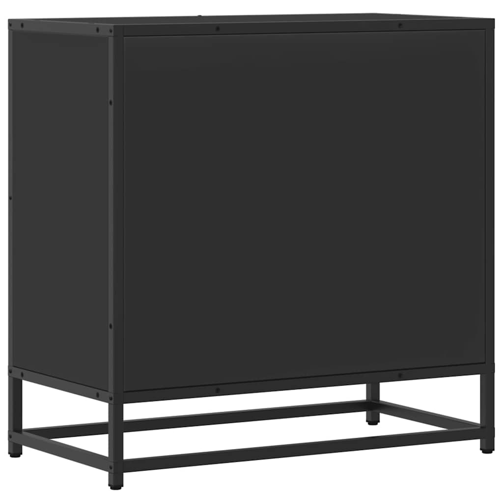 vidaXL Bedside Cabinet Black 60x31x60 cm Engineered Wood and Metal
