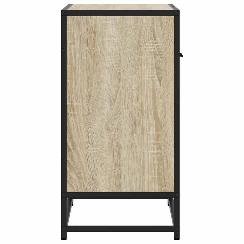 vidaXL Bedside Cabinet Sonoma Oak 60x31x60 cm Engineered Wood and Metal