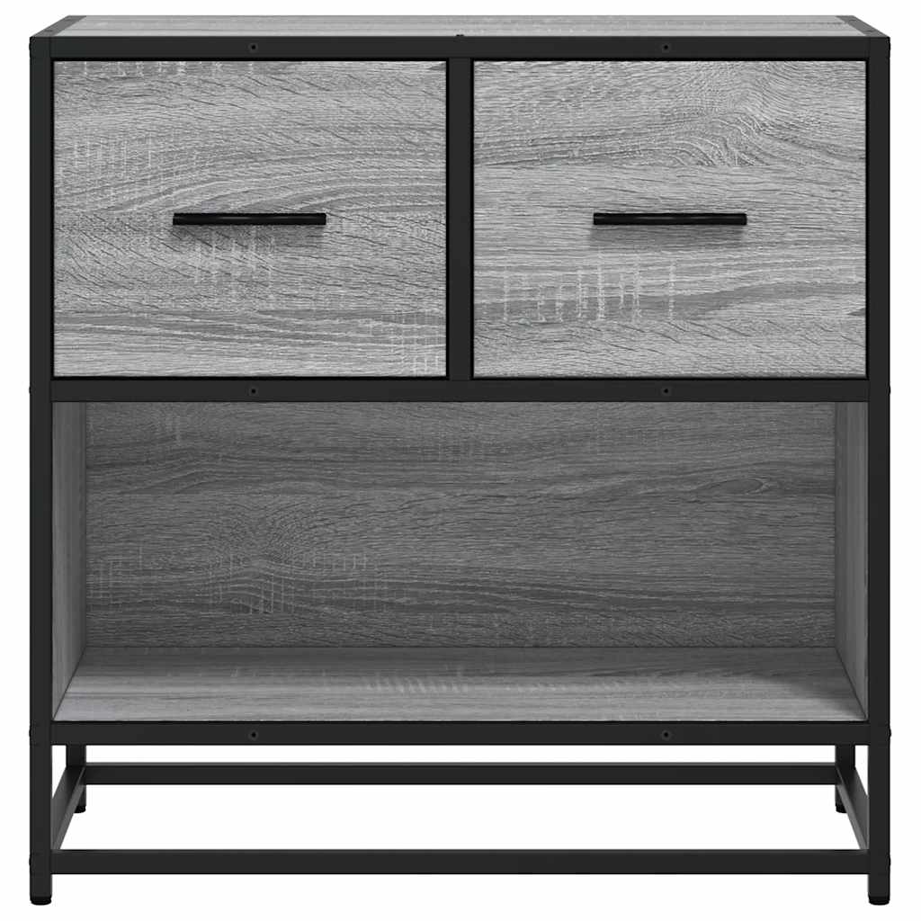 vidaXL Bedside Cabinet Grey Sonoma 60x31x60 cm Engineered Wood and Metal