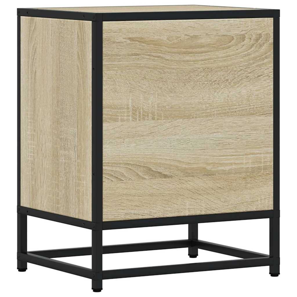 vidaXL Bedside Cabinets 2 pcs Sonoma Oak 40x31x50 cm Engineered Wood and Metal