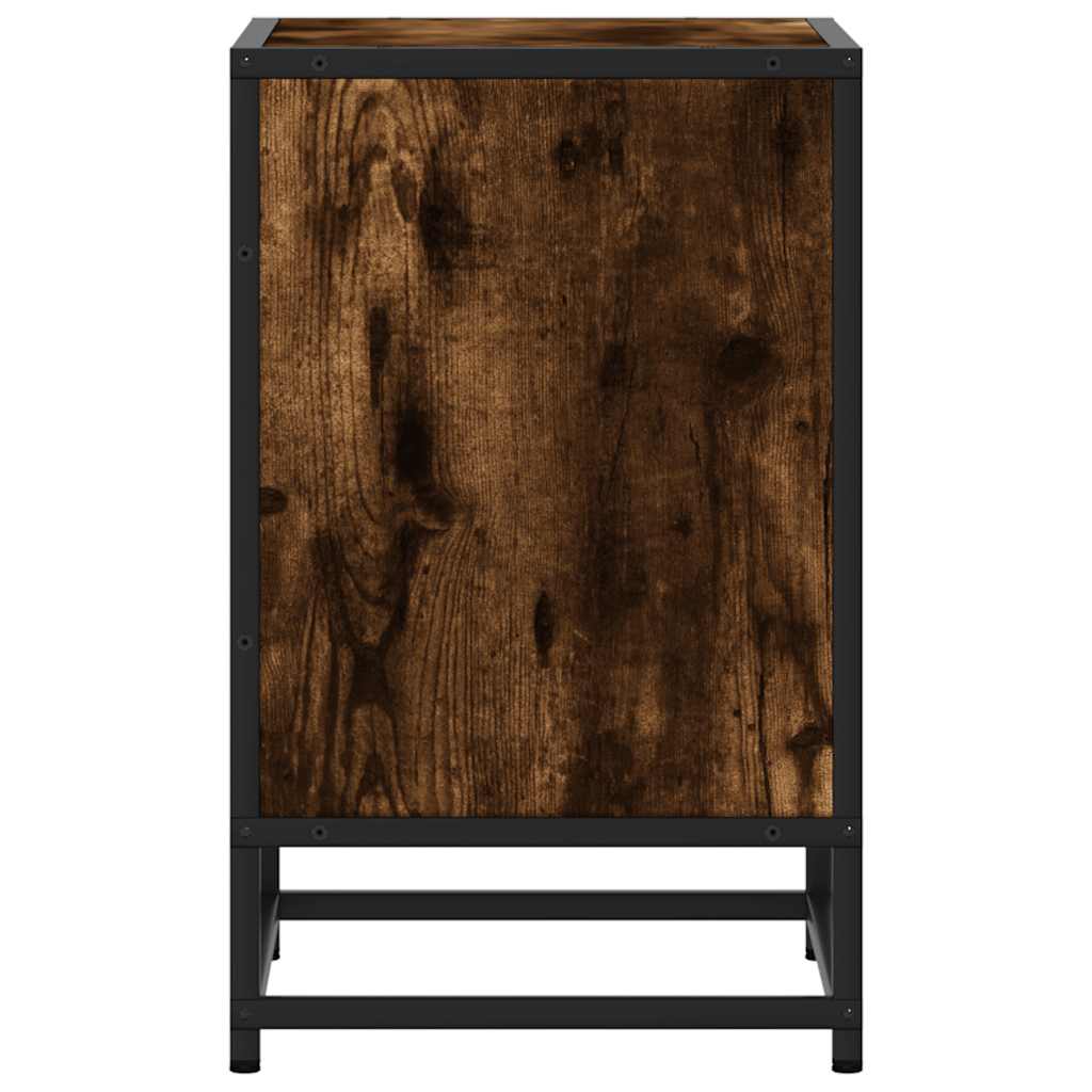 vidaXL Bedside Cabinets 2 pcs Smoked Oak 40x31x50 cm Engineered Wood and Metal