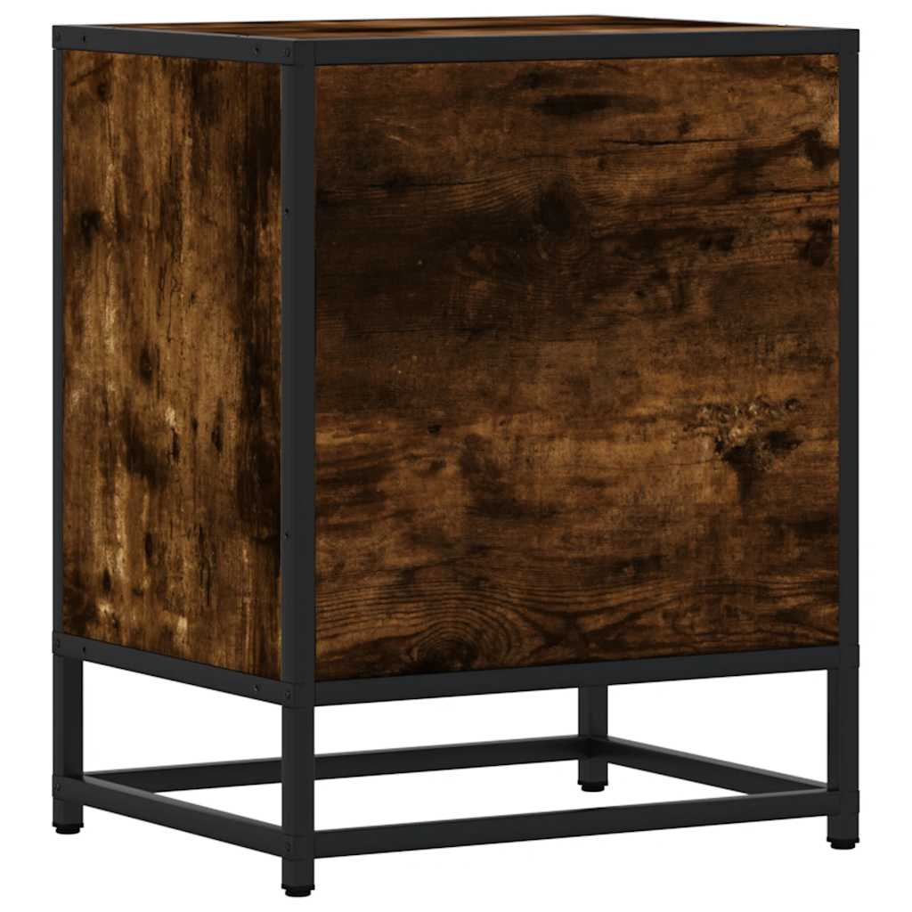 vidaXL Bedside Cabinets 2 pcs Smoked Oak 40x31x50 cm Engineered Wood and Metal