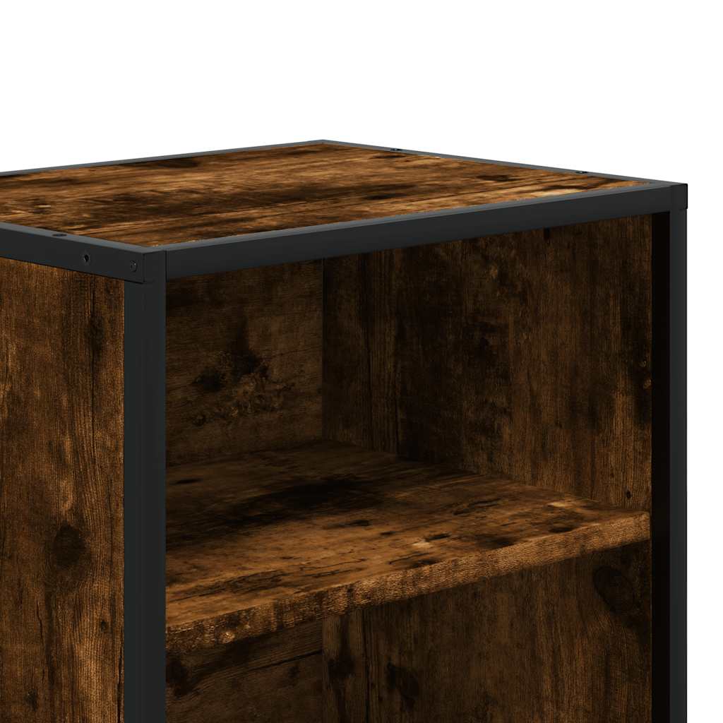 vidaXL Bedside Cabinets 2 pcs Smoked Oak 40x31x50 cm Engineered Wood and Metal