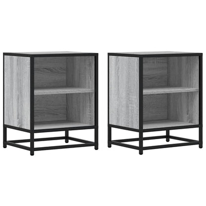 vidaXL Bedside Cabinets 2 pcs Grey Sonoma 40x31x50 cm Engineered Wood and Metal