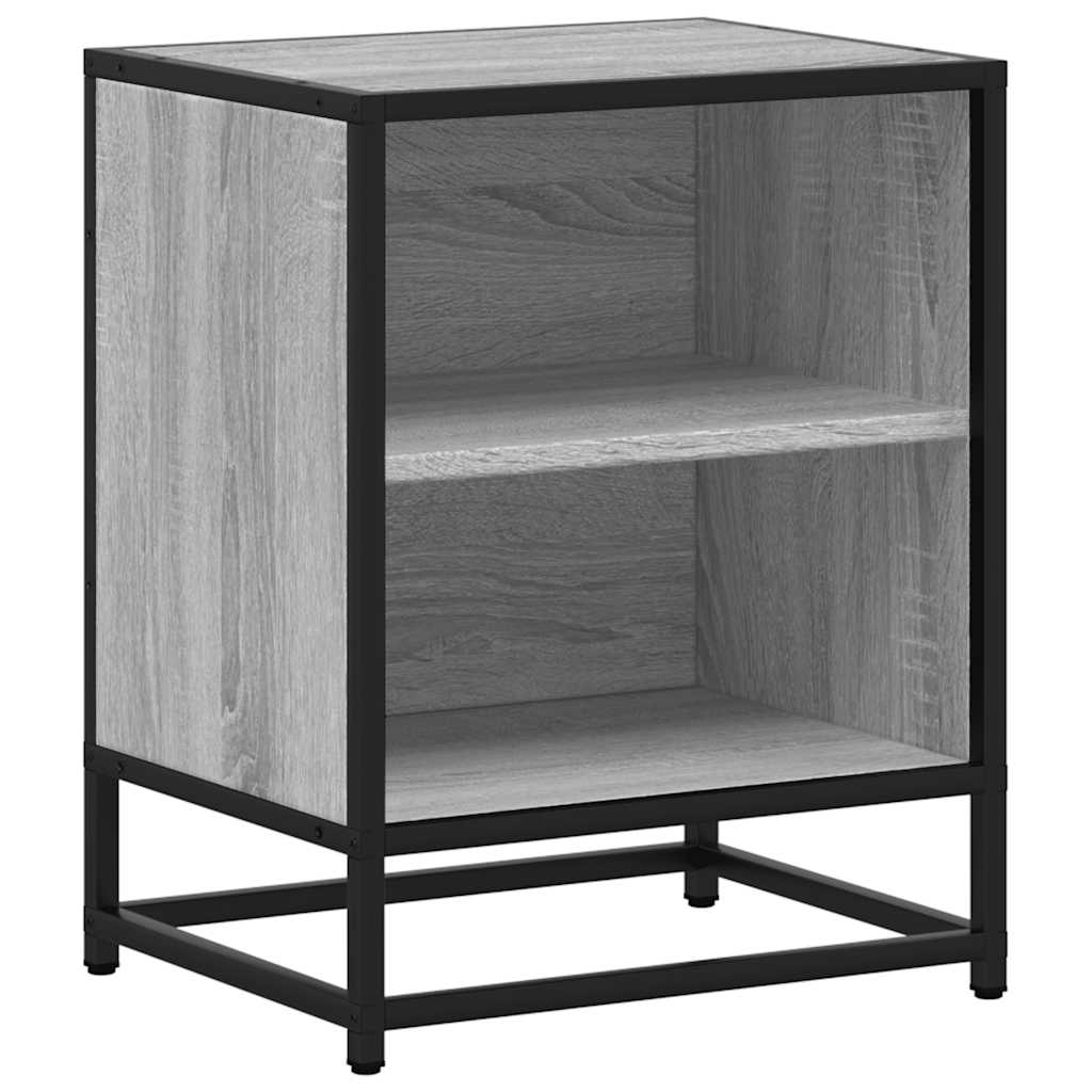 vidaXL Bedside Cabinets 2 pcs Grey Sonoma 40x31x50 cm Engineered Wood and Metal