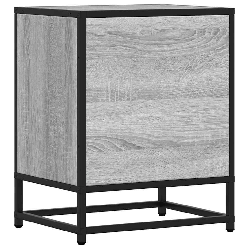 vidaXL Bedside Cabinets 2 pcs Grey Sonoma 40x31x50 cm Engineered Wood and Metal