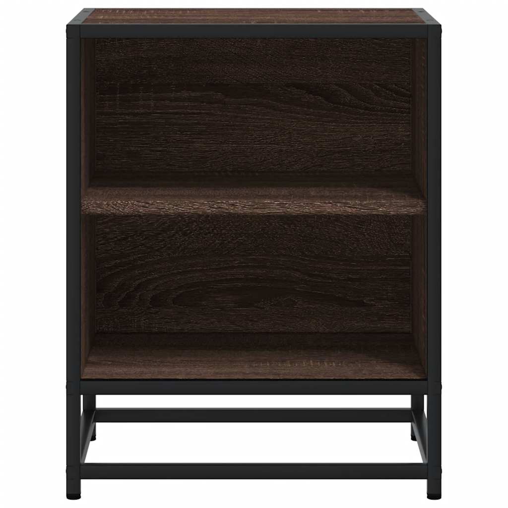 vidaXL Bedside Cabinet Brown Oak 40x31x50 cm Engineered Wood and Metal