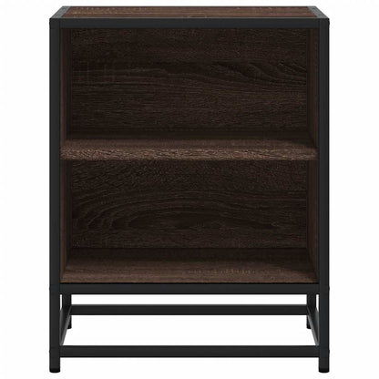 vidaXL Bedside Cabinet Brown Oak 40x31x50 cm Engineered Wood and Metal