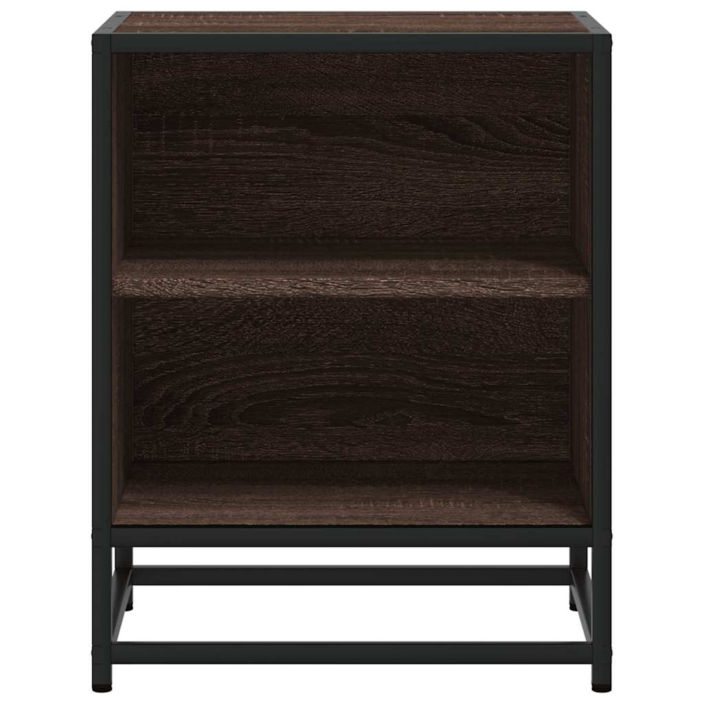 vidaXL Bedside Cabinets 2 pcs Brown Oak 40x31x50 cm Engineered Wood and Metal