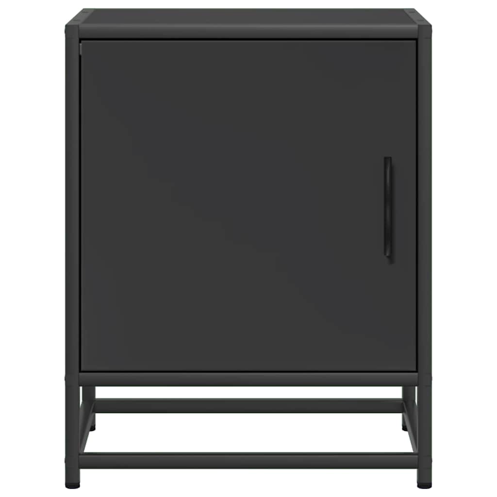 vidaXL Bedside Cabinet Black 40x31x50 cm Engineered Wood and Metal
