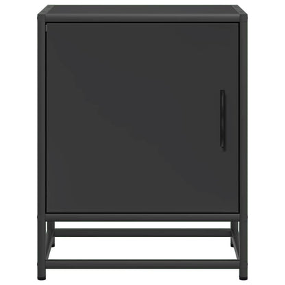 vidaXL Bedside Cabinet Black 40x31x50 cm Engineered Wood and Metal