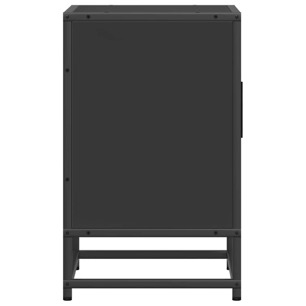 vidaXL Bedside Cabinets 2 pcs Black 40x31x50 cm Engineered Wood and Metal