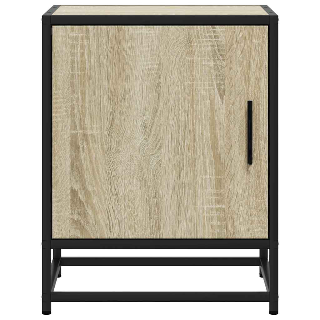 vidaXL Bedside Cabinet Sonoma Oak 40x31x50 cm Engineered Wood and Metal
