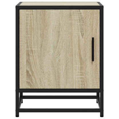 vidaXL Bedside Cabinet Sonoma Oak 40x31x50 cm Engineered Wood and Metal
