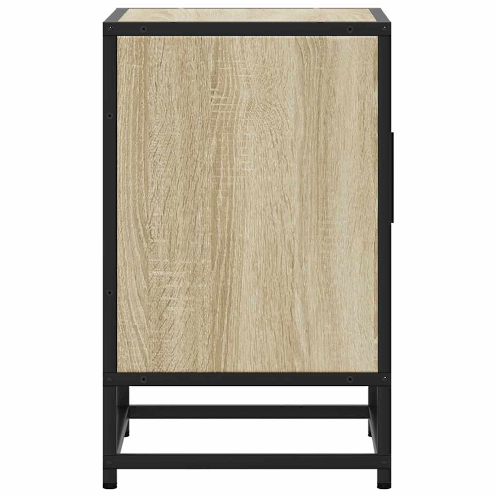 vidaXL Bedside Cabinet Sonoma Oak 40x31x50 cm Engineered Wood and Metal