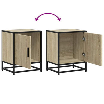 vidaXL Bedside Cabinet Sonoma Oak 40x31x50 cm Engineered Wood and Metal