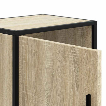 vidaXL Bedside Cabinet Sonoma Oak 40x31x50 cm Engineered Wood and Metal
